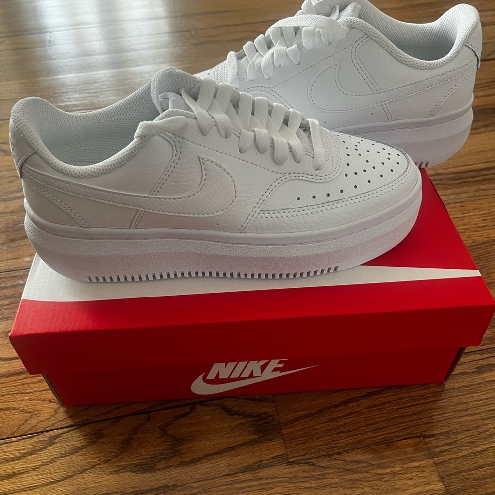 Nike White Low-Top Leather Sneakers